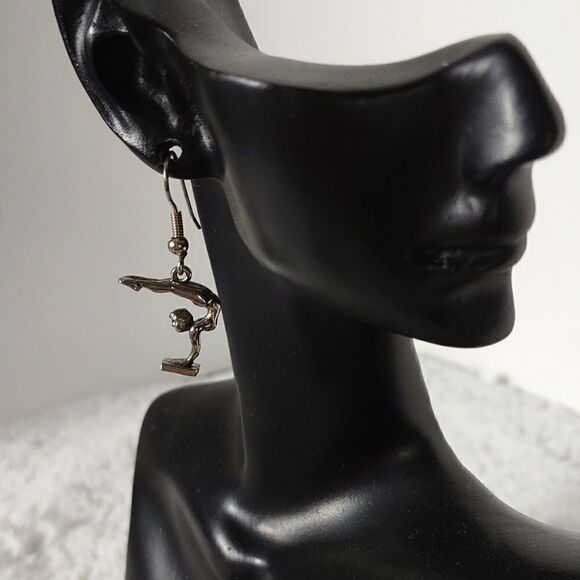 Silver Gymnastics Earrings - Picture 5 of 5
